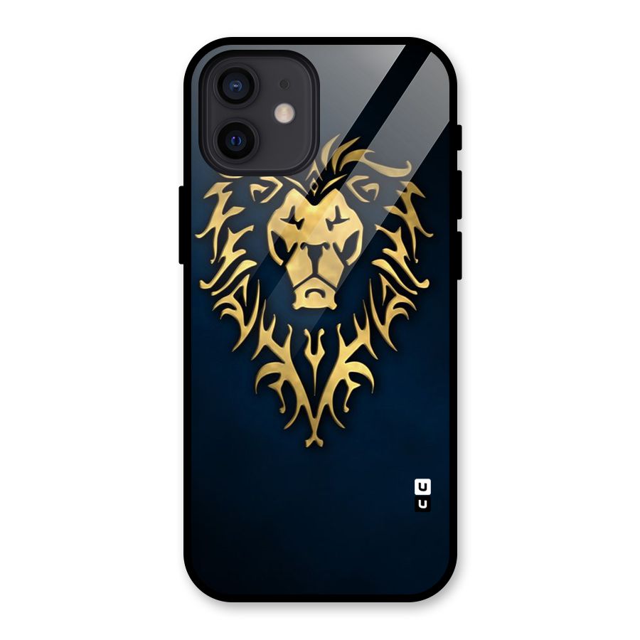 Beautiful Golden Lion Design Glass Back Case for iPhone 12
