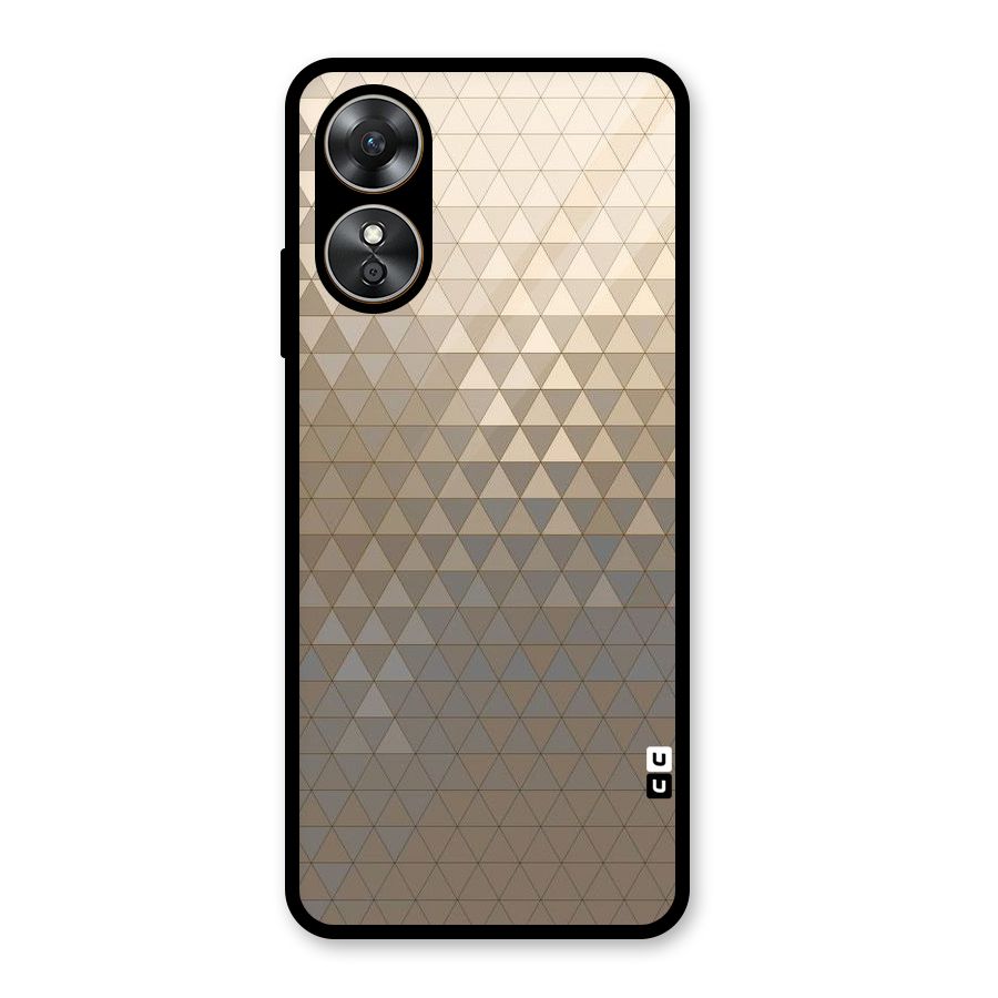 Beautiful Golden Pattern Glass Back Case for Oppo A17