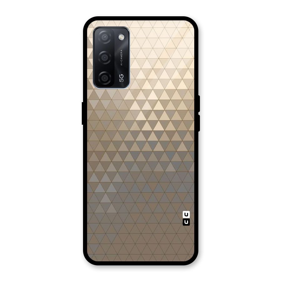 Beautiful Golden Pattern Glass Back Case for Oppo A53s 5G