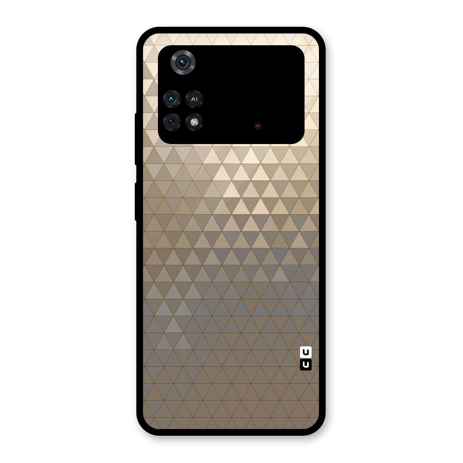 Beautiful Golden Pattern Glass Back Case for Poco M4 Pro 4G
