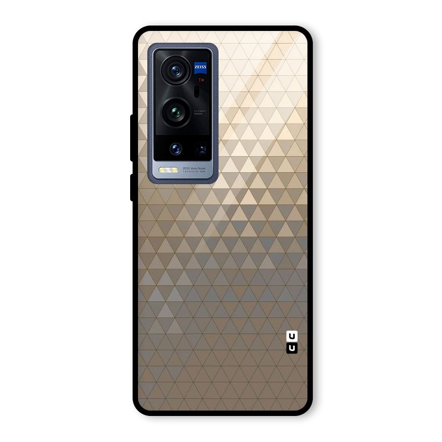 Beautiful Golden Pattern Glass Back Case for Vivo X60 Pro Plus