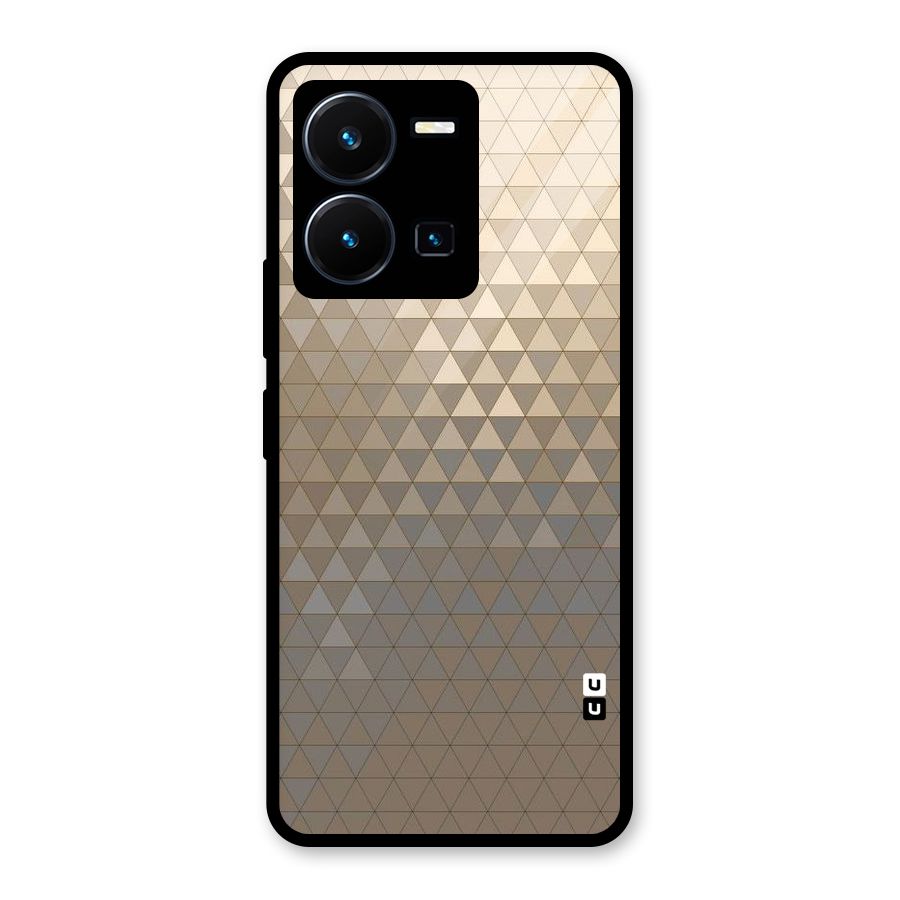 Beautiful Golden Pattern Glass Back Case for Vivo Y35