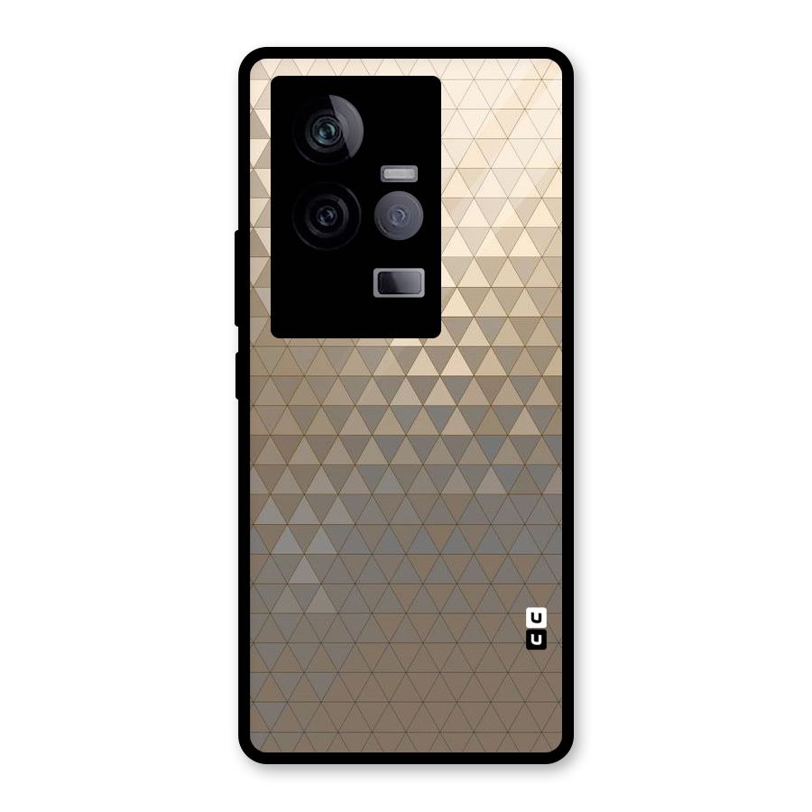 Beautiful Golden Pattern Glass Back Case for Vivo iQOO 11 5G