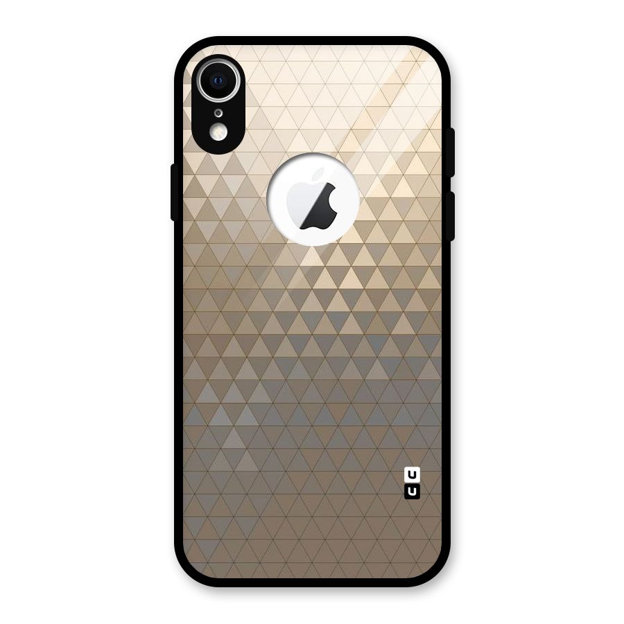 Beautiful Golden Pattern Glass Back Case for iPhone XR Logo Cut