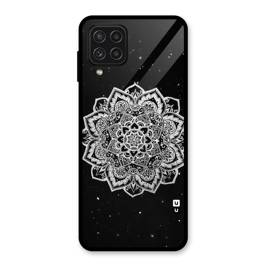 Beautiful Mandala Design Glass Back Case for Galaxy A22 4G
