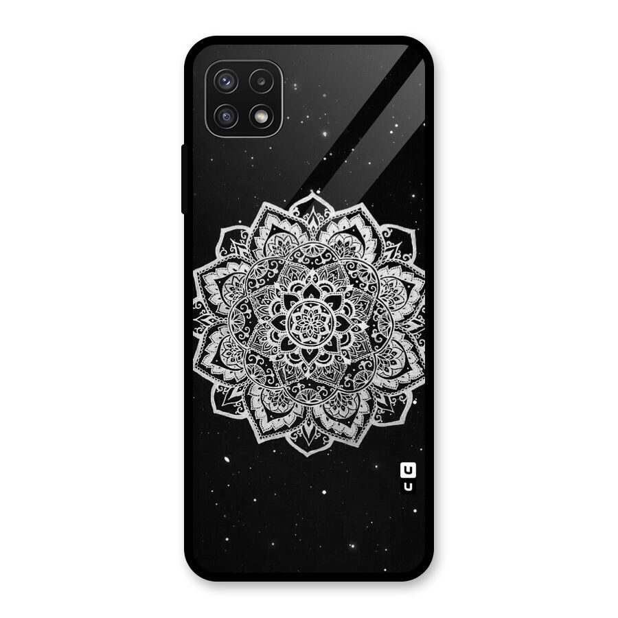 Beautiful Mandala Design Glass Back Case for Galaxy A22 5G