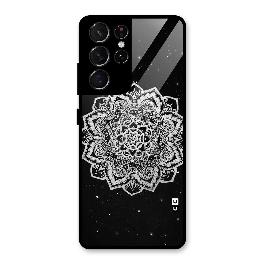 Beautiful Mandala Design Glass Back Case for Galaxy S21 Ultra 5G