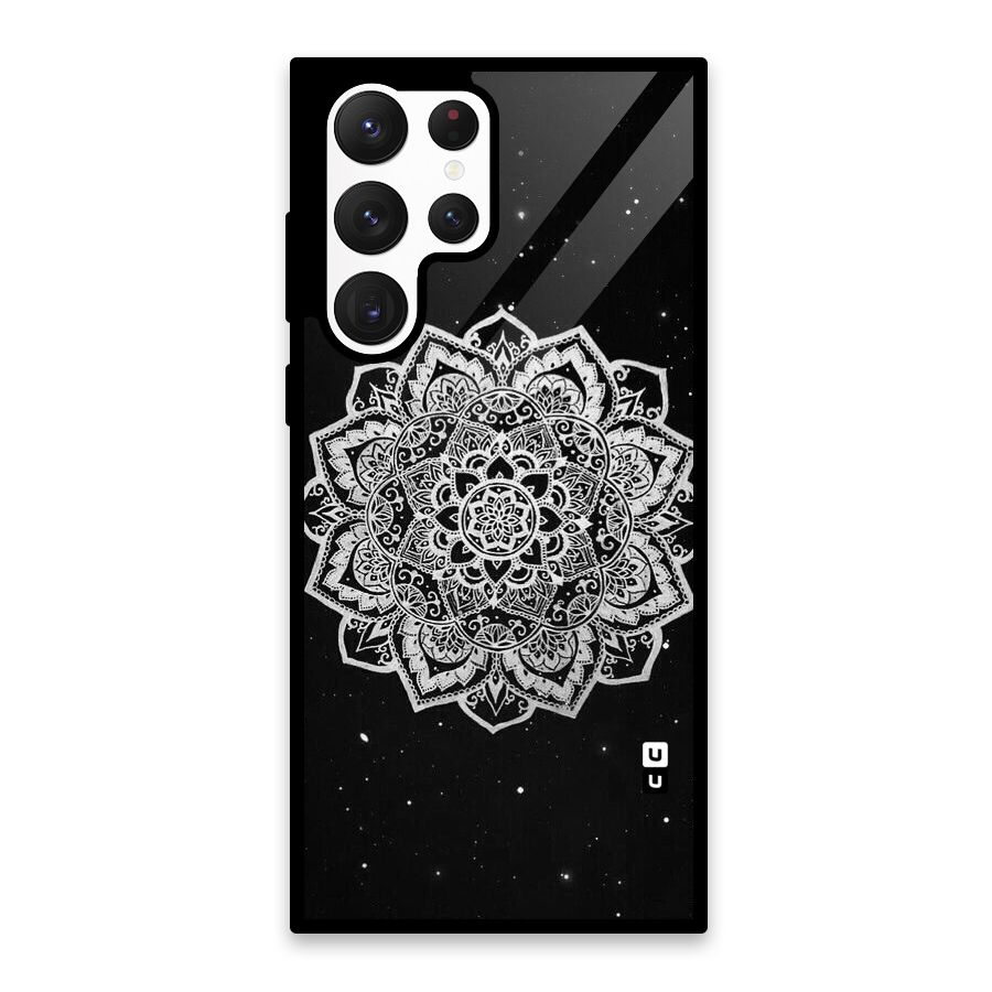 Beautiful Mandala Design Glass Back Case for Galaxy S22 Ultra 5G