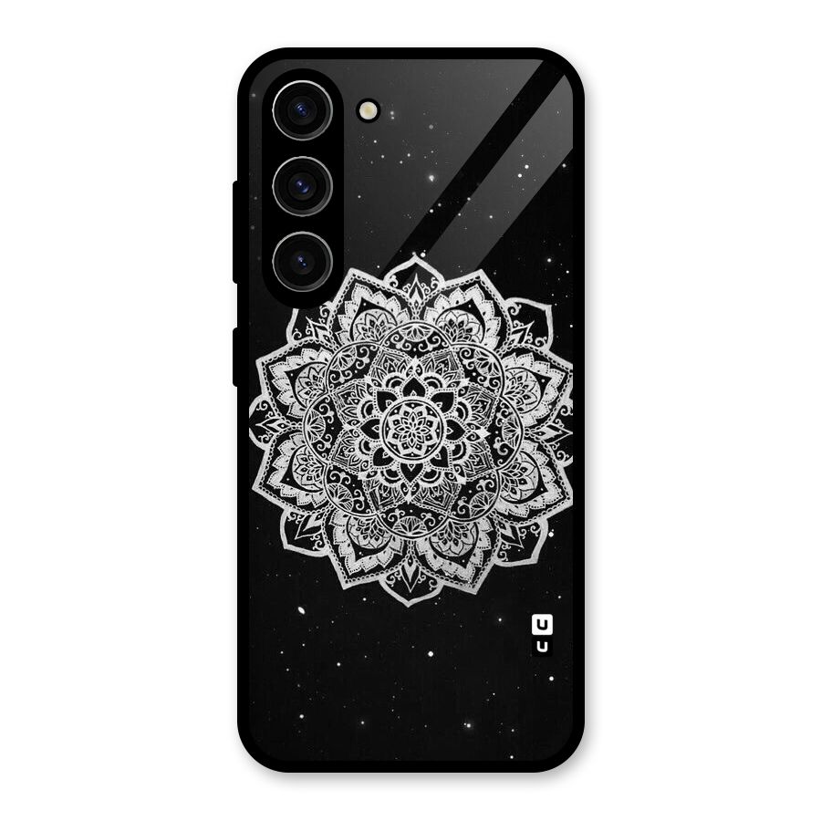 Beautiful Mandala Design Glass Back Case for Galaxy S23