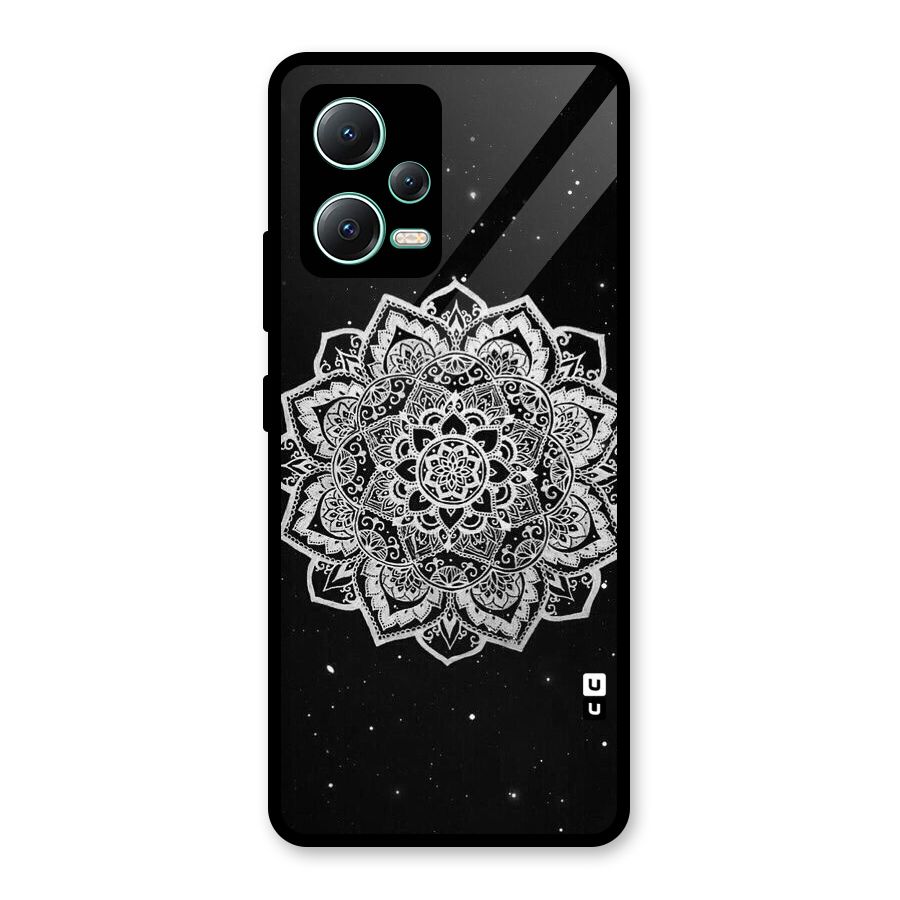 Beautiful Mandala Design Glass Back Case for Redmi Note 12 5G