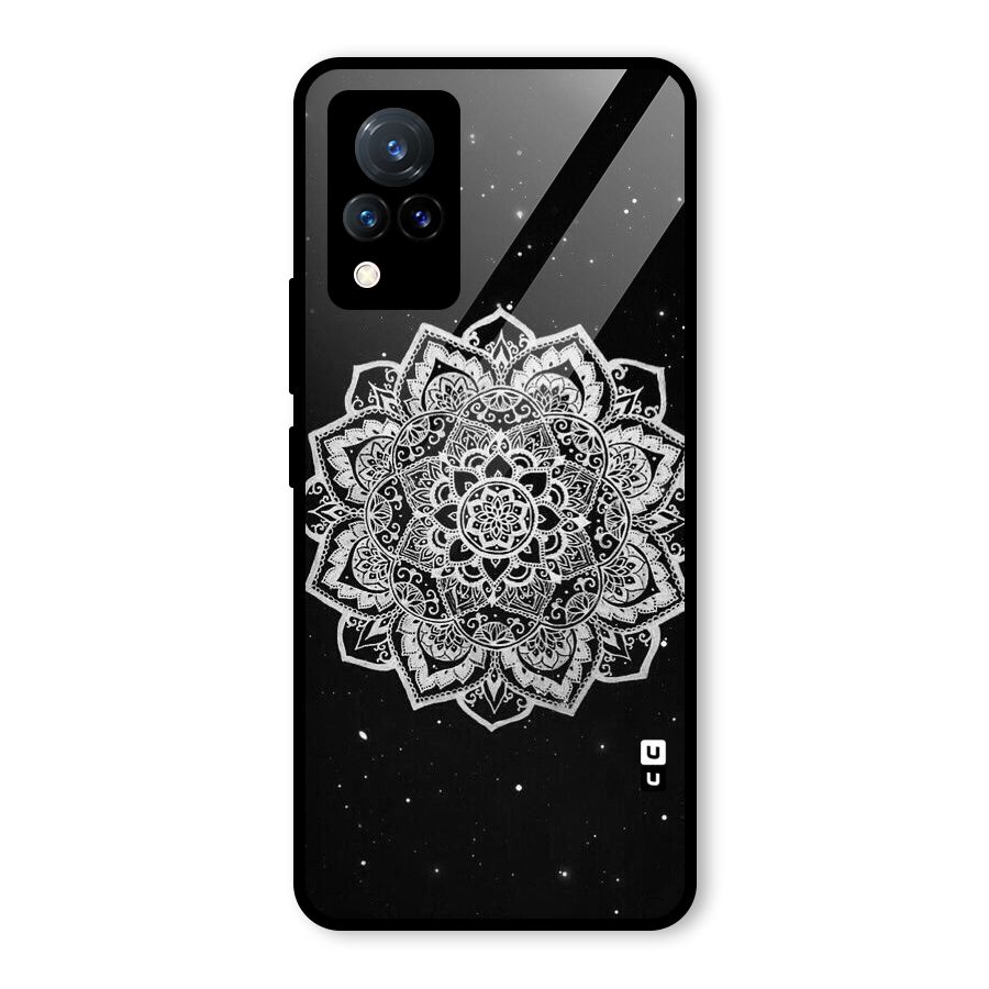 Beautiful Mandala Design Glass Back Case for Vivo V21 5G