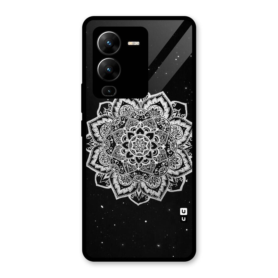 Beautiful Mandala Design Glass Back Case for Vivo V25 Pro