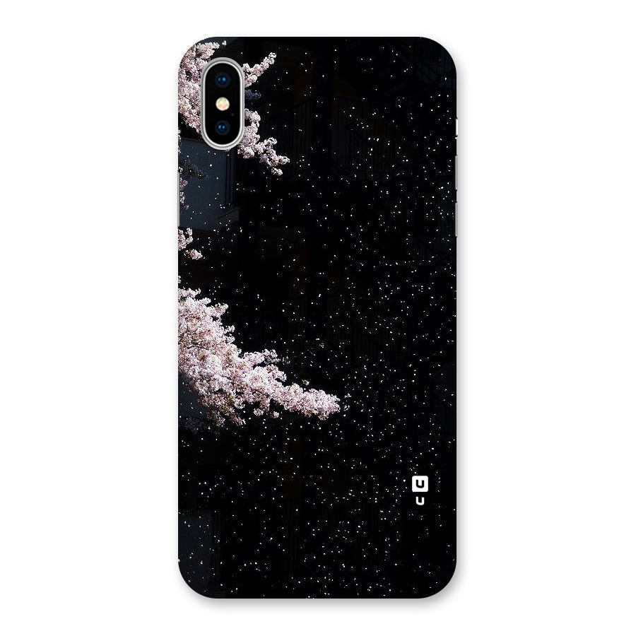 Beautiful Night Sky Flowers Back Case for iPhone X