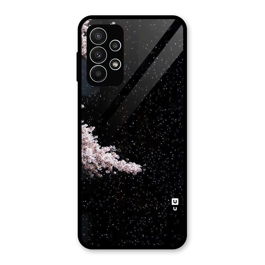 Beautiful Night Sky Flowers Glass Back Case for Galaxy A23