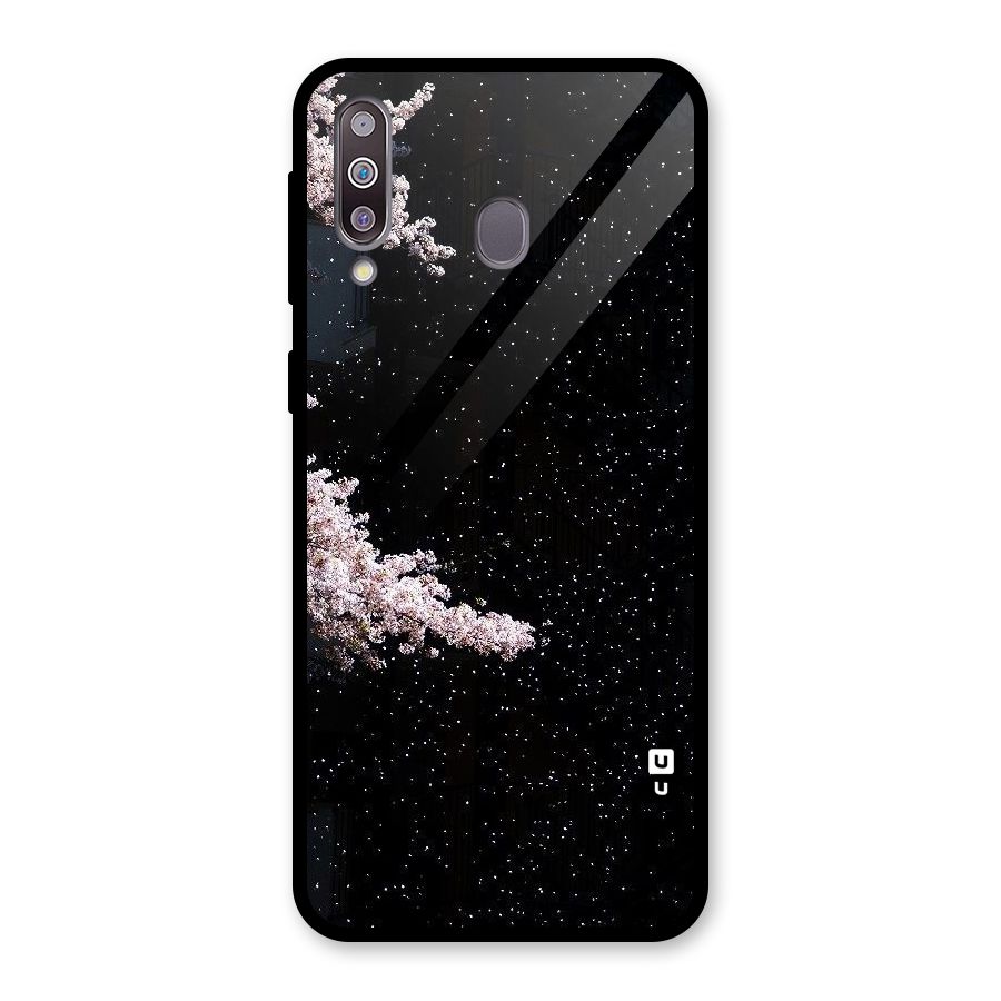 Beautiful Night Sky Flowers Glass Back Case for Galaxy M30