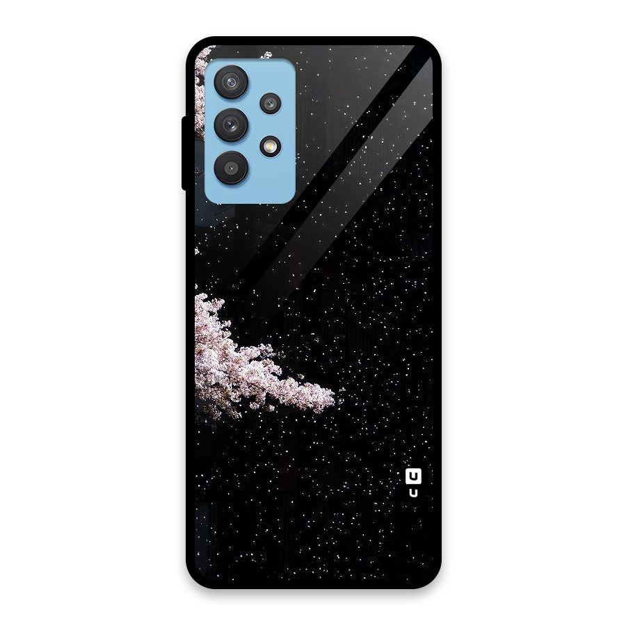 Beautiful Night Sky Flowers Glass Back Case for Galaxy M32 5G