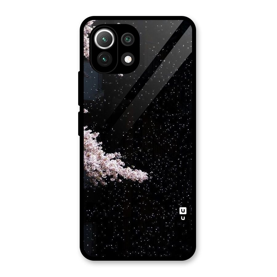 Beautiful Night Sky Flowers Glass Back Case for Mi 11 Lite