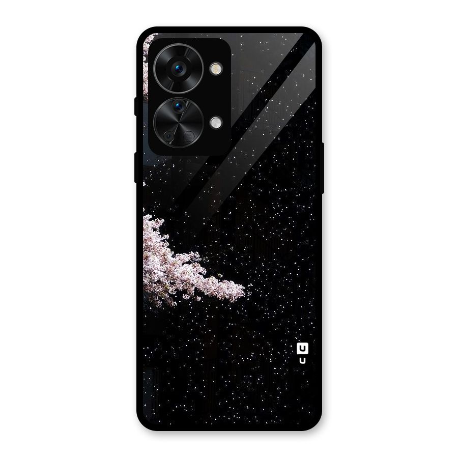 Beautiful Night Sky Flowers Glass Back Case for OnePlus Nord 2T