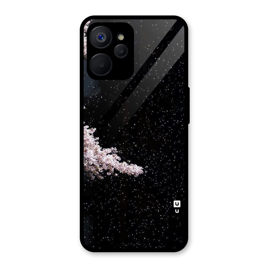 Beautiful Night Sky Flowers Glass Back Case for Realme 9i 5G