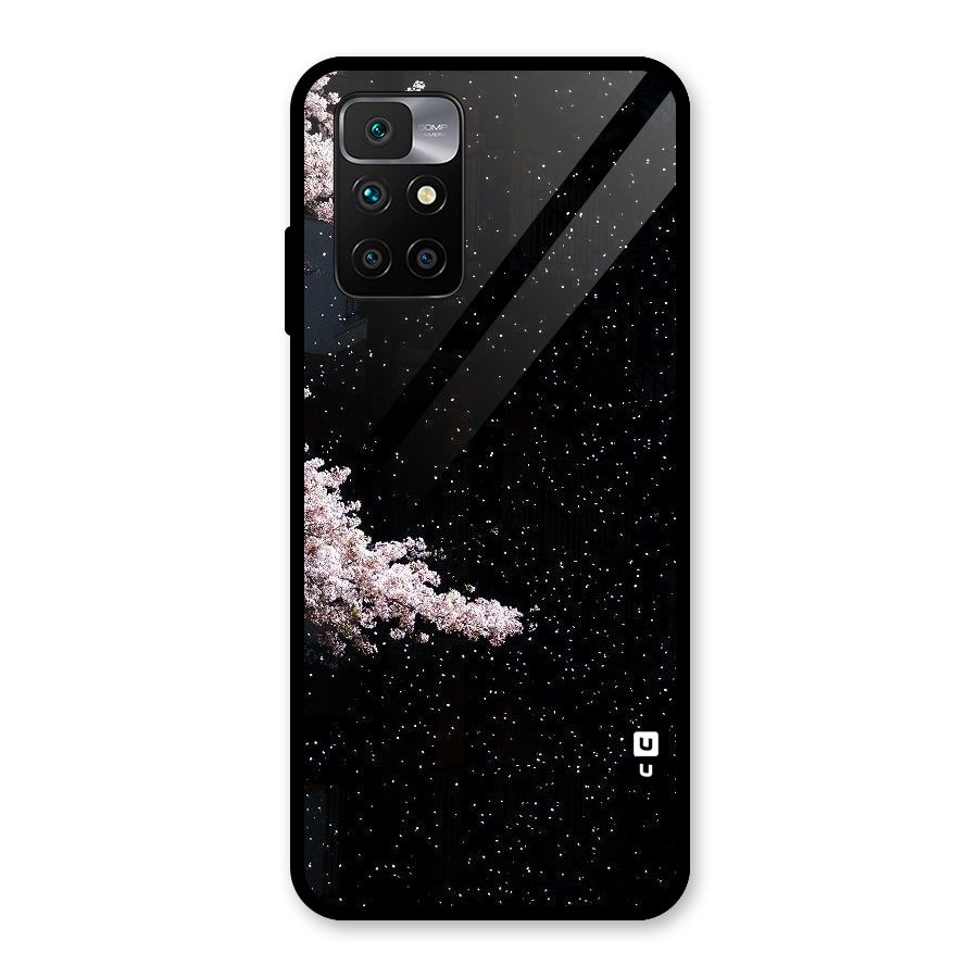Beautiful Night Sky Flowers Glass Back Case for Redmi 10 Prime