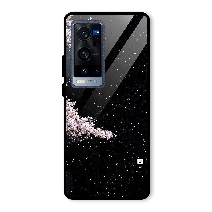 Beautiful Night Sky Flowers Glass Back Case for Vivo X60 Pro Plus