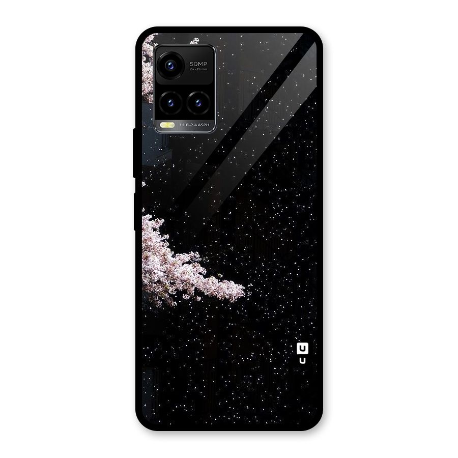 Beautiful Night Sky Flowers Glass Back Case for Vivo Y21A