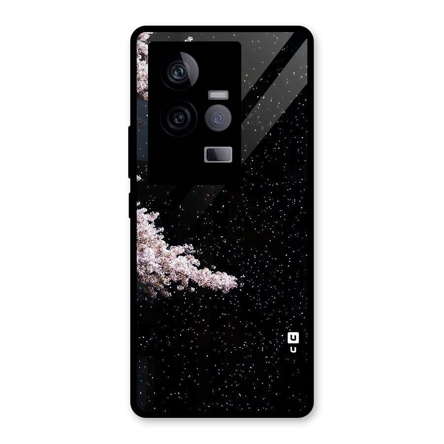 Beautiful Night Sky Flowers Glass Back Case for Vivo iQOO 11 5G