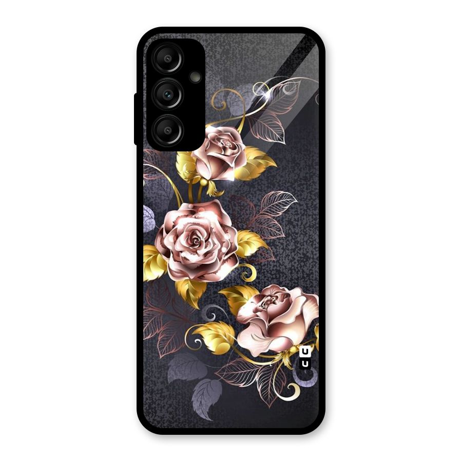 Beautiful Old Floral Design Glass Back Case for Galaxy A14 5G