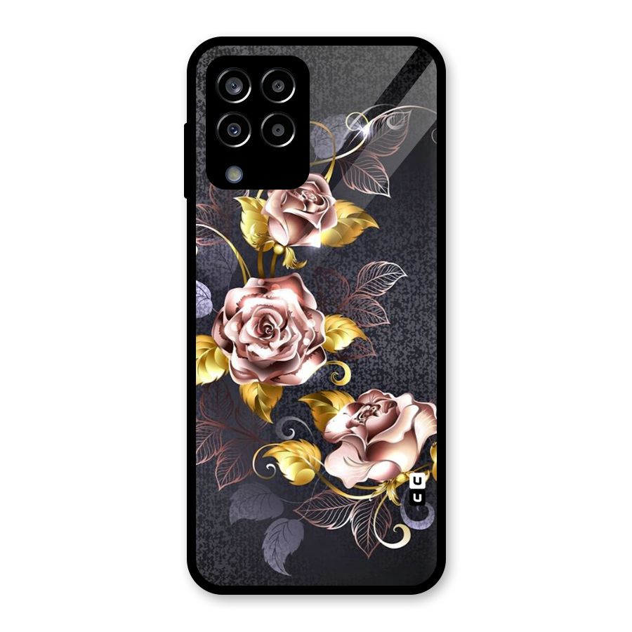 Beautiful Old Floral Design Glass Back Case for Galaxy M33