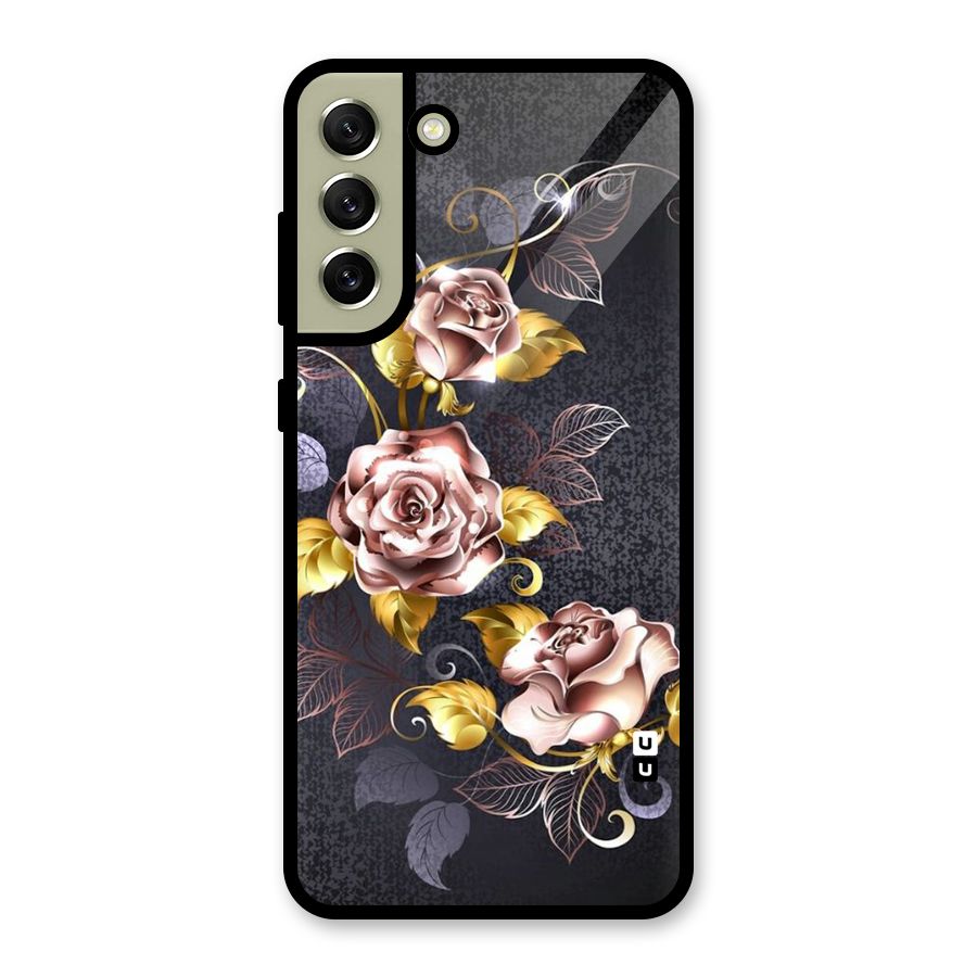 Beautiful Old Floral Design Glass Back Case for Galaxy S21 FE 5G
