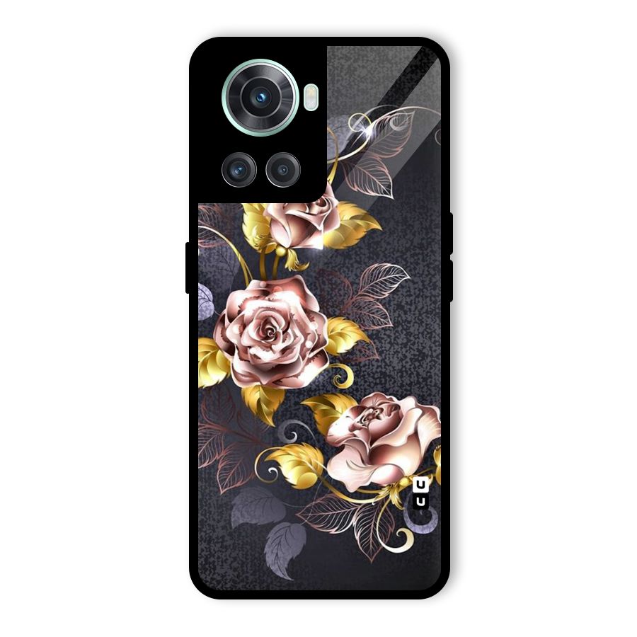 Beautiful Old Floral Design Glass Back Case for OnePlus 10R
