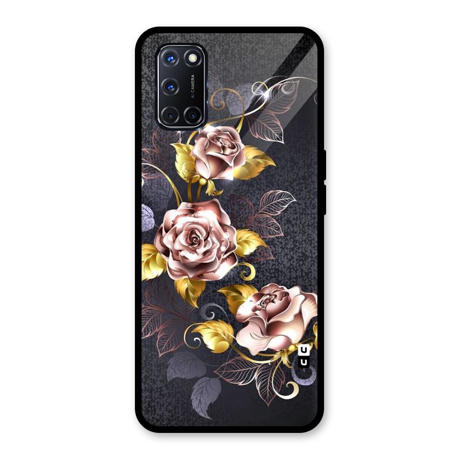 Beautiful Old Floral Design Glass Back Case for Oppo A52