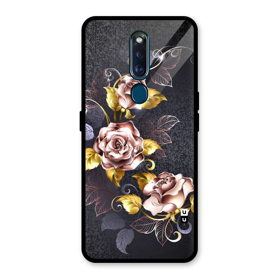 Beautiful Old Floral Design Glass Back Case for Oppo F11 Pro