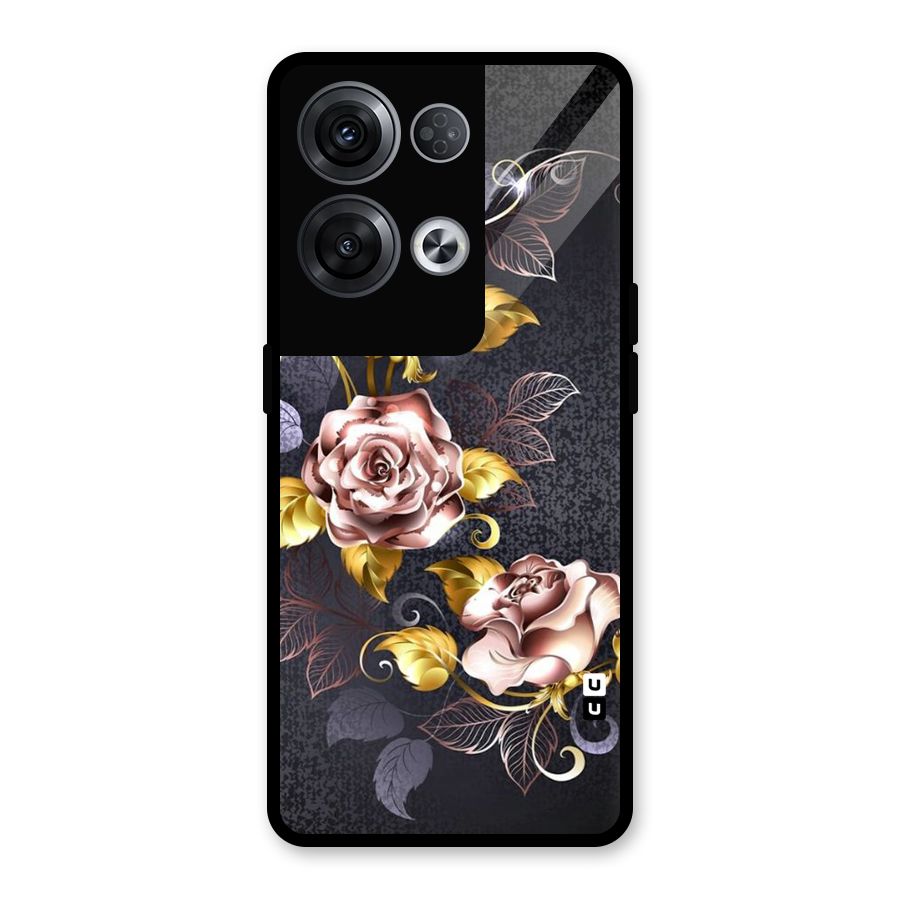Beautiful Old Floral Design Glass Back Case for Oppo Reno8 Pro 5G