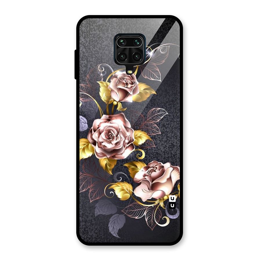 Beautiful Old Floral Design Glass Back Case for Redmi Note 9 Pro Max