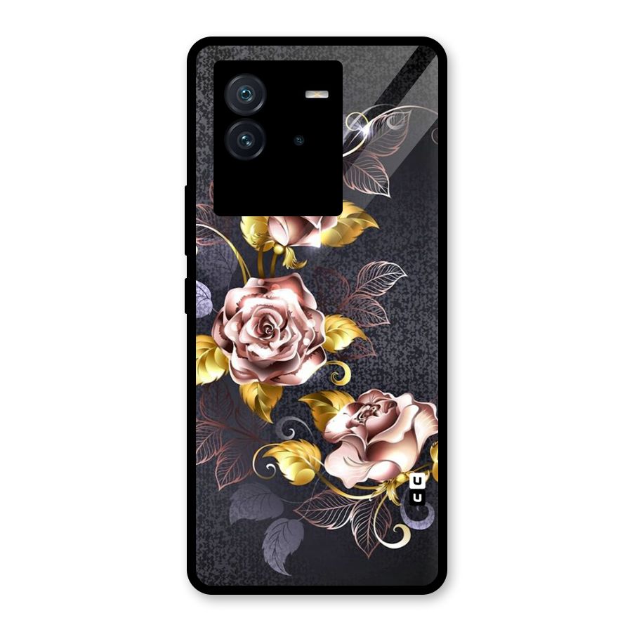 Beautiful Old Floral Design Glass Back Case for Vivo iQOO Neo 6 5G