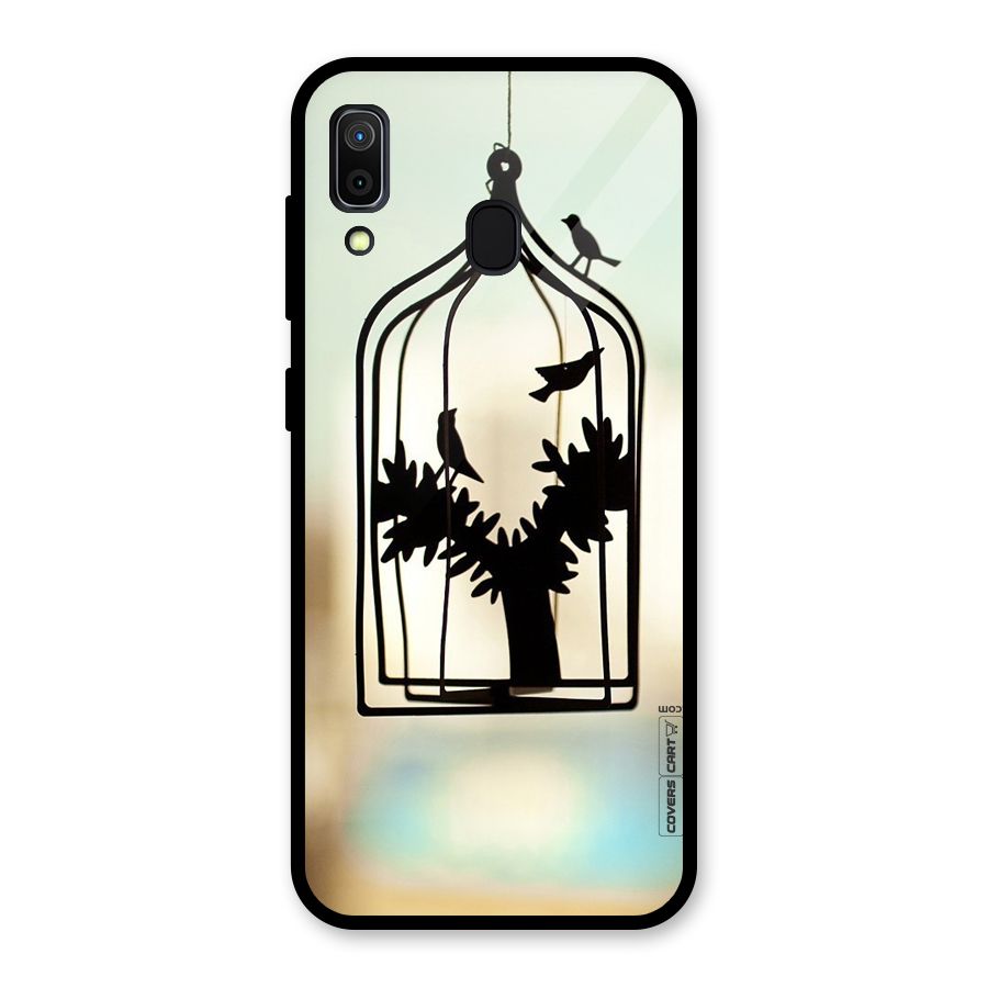 Beautiful Pegion Cage Glass Back Case for Galaxy A30
