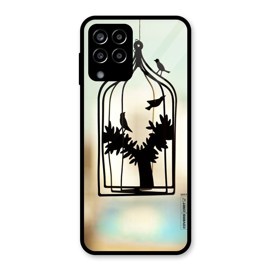 Beautiful Pegion Cage Glass Back Case for Galaxy M33