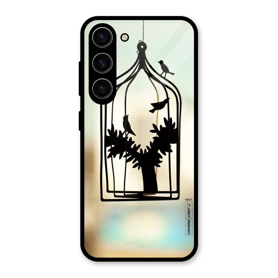 Beautiful Pegion Cage Glass Back Case for Galaxy S23