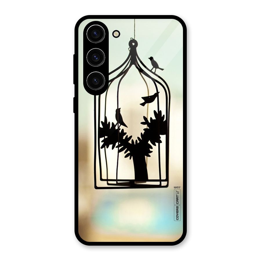 Beautiful Pegion Cage Glass Back Case for Galaxy S23 Plus