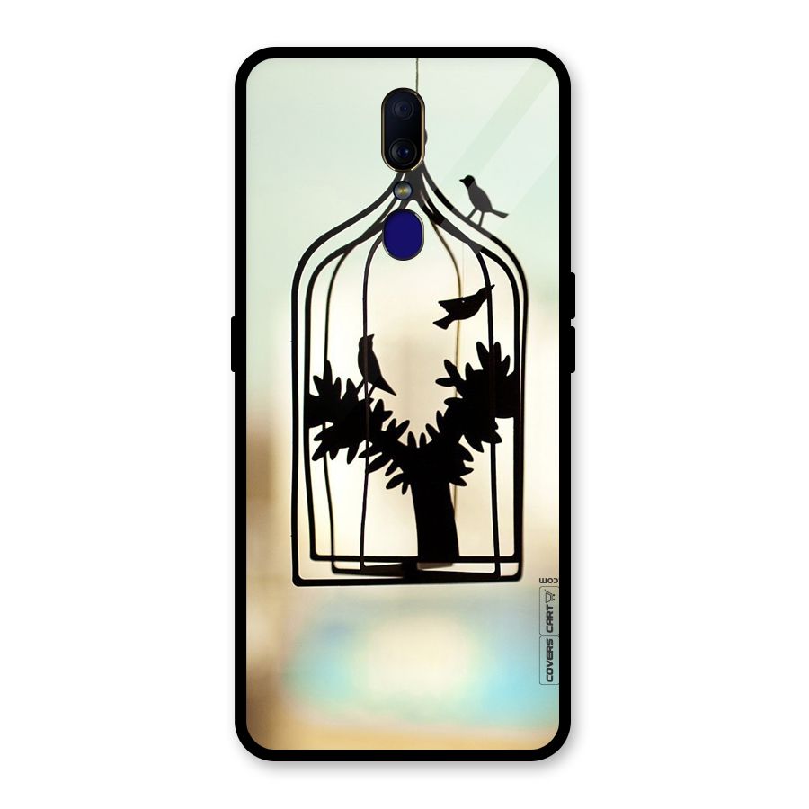 Beautiful Pegion Cage Glass Back Case for Oppo F11