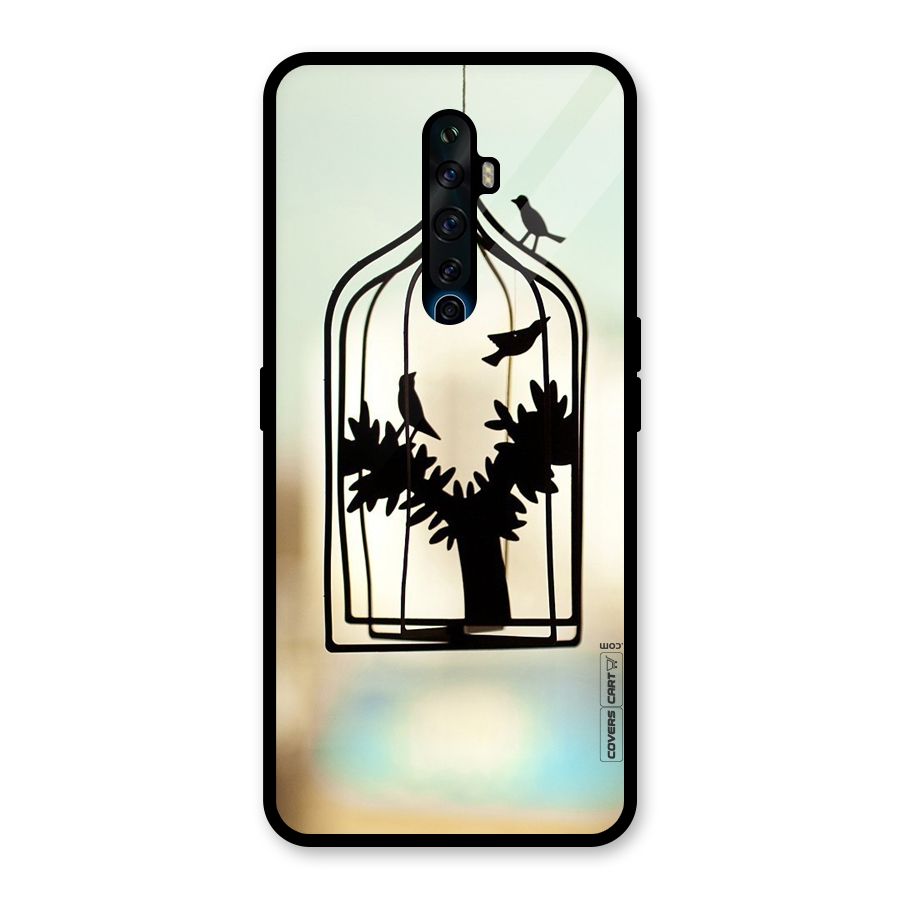 Beautiful Pegion Cage Glass Back Case for Oppo Reno2 Z