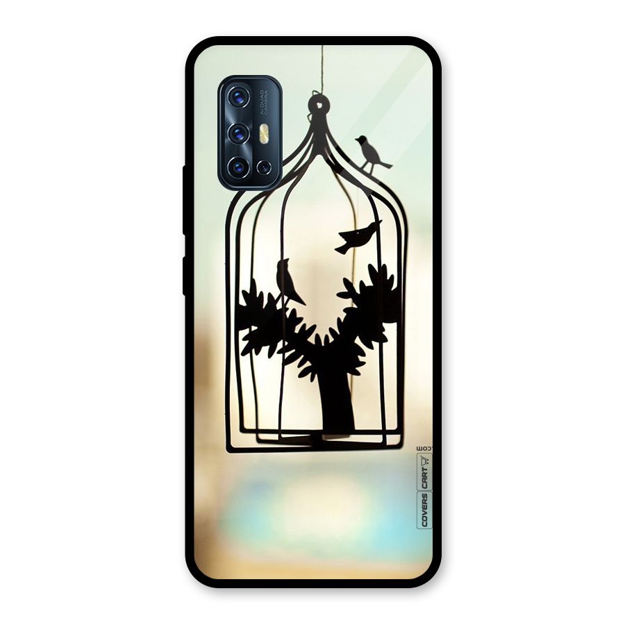 Beautiful Pegion Cage Glass Back Case for Vivo V17