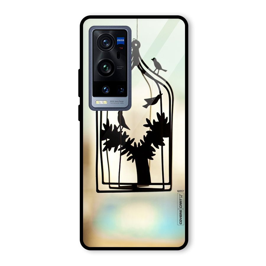 Beautiful Pegion Cage Glass Back Case for Vivo X60 Pro Plus