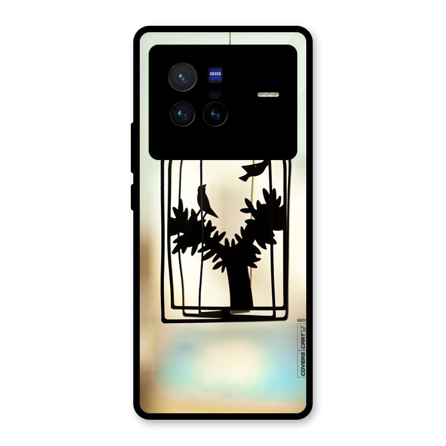 Beautiful Pegion Cage Glass Back Case for Vivo X80
