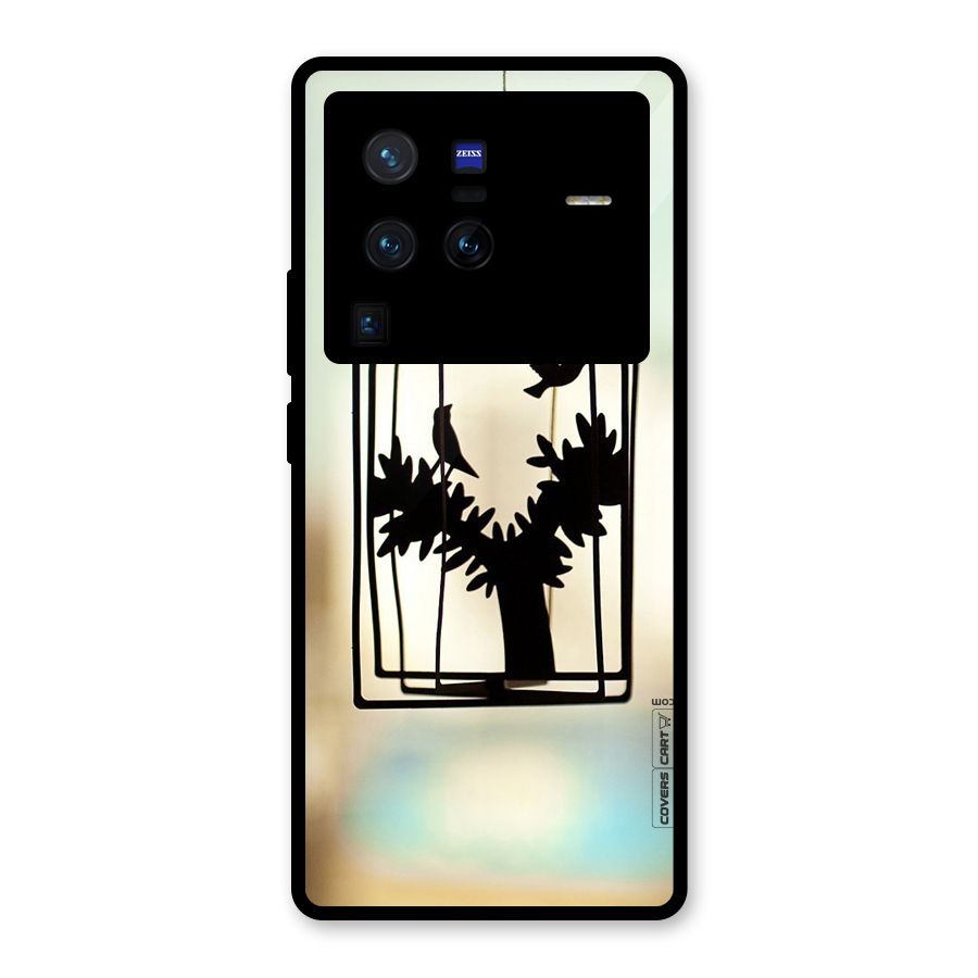 Beautiful Pegion Cage Glass Back Case for Vivo X80 Pro