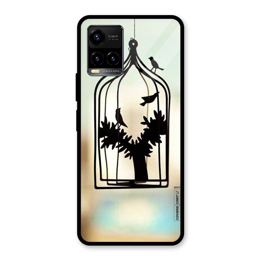 Beautiful Pegion Cage Glass Back Case for Vivo Y21A