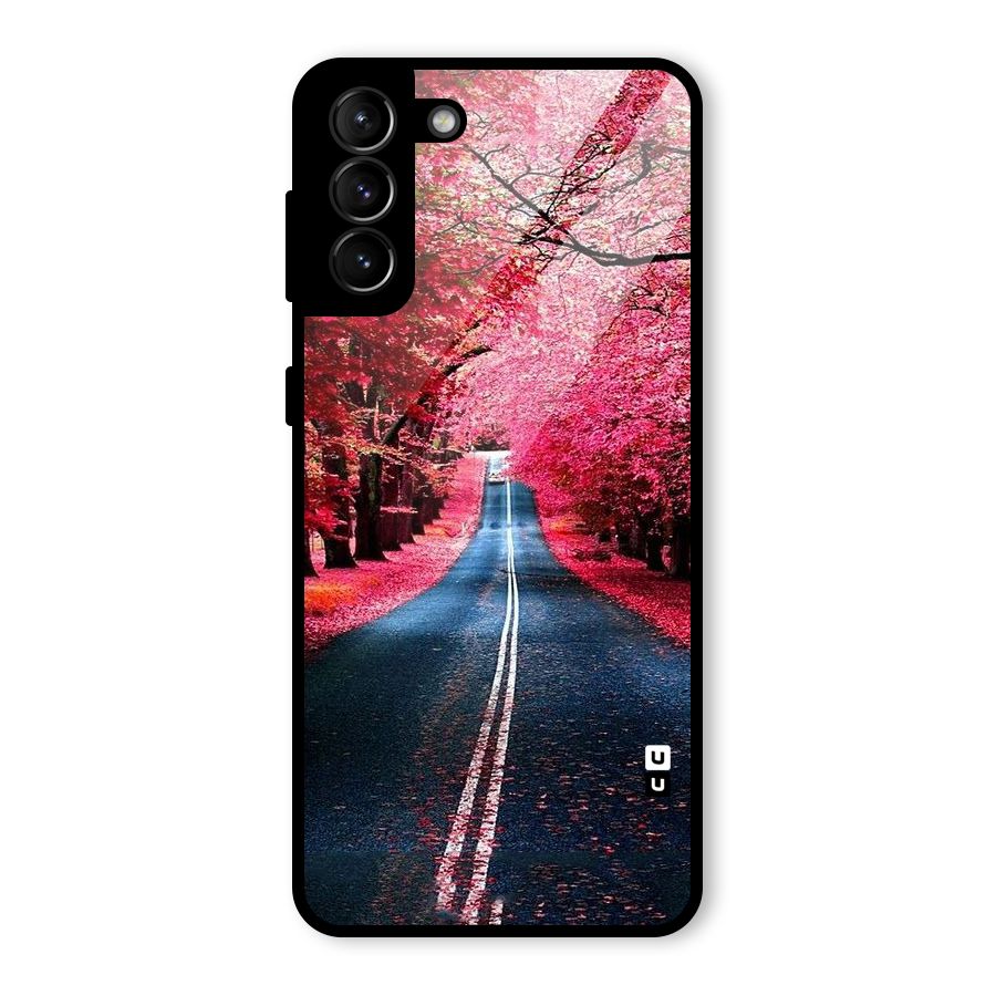 Beautiful Red Trees Glass Back Case for Galaxy S21 Plus