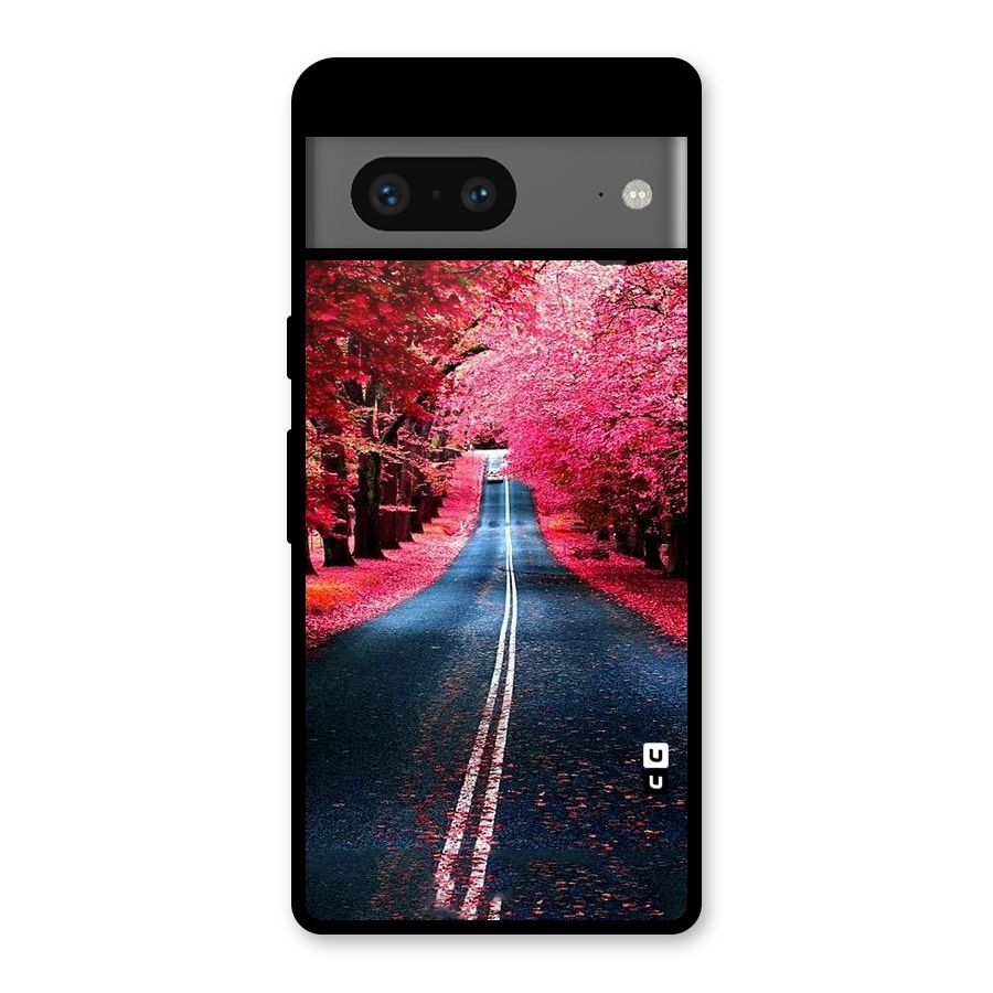 Beautiful Red Trees Glass Back Case for Google Pixel 7