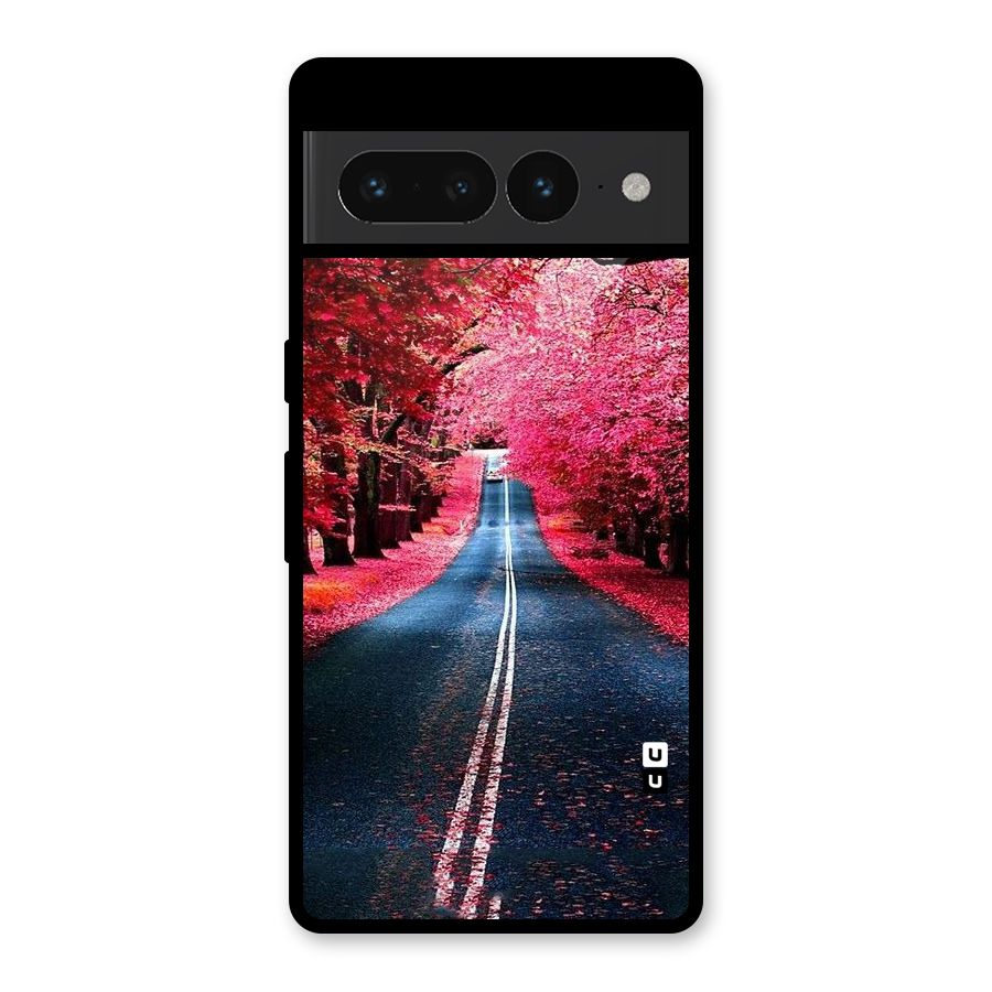 Beautiful Red Trees Glass Back Case for Google Pixel 7 Pro
